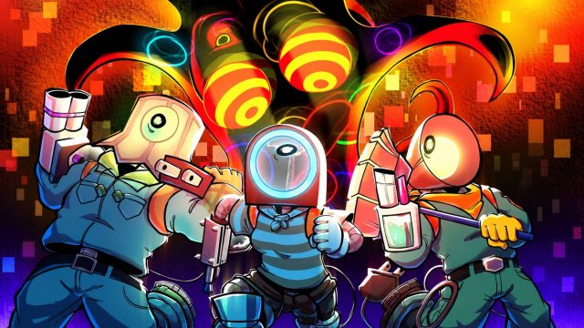 Clean Crew characters carrying cleaning tools in colorful artwork