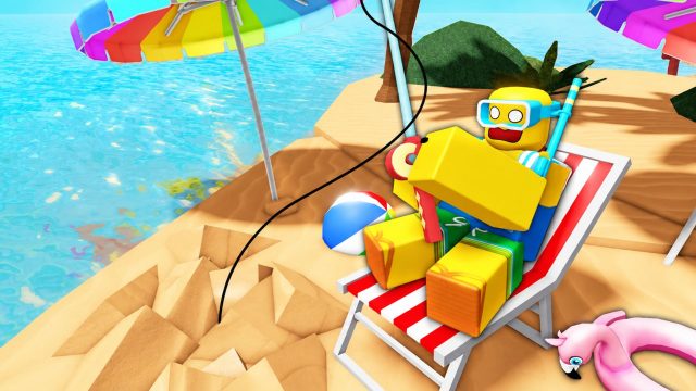 Fisch character relaxing on a beach chair with snorkeling gear