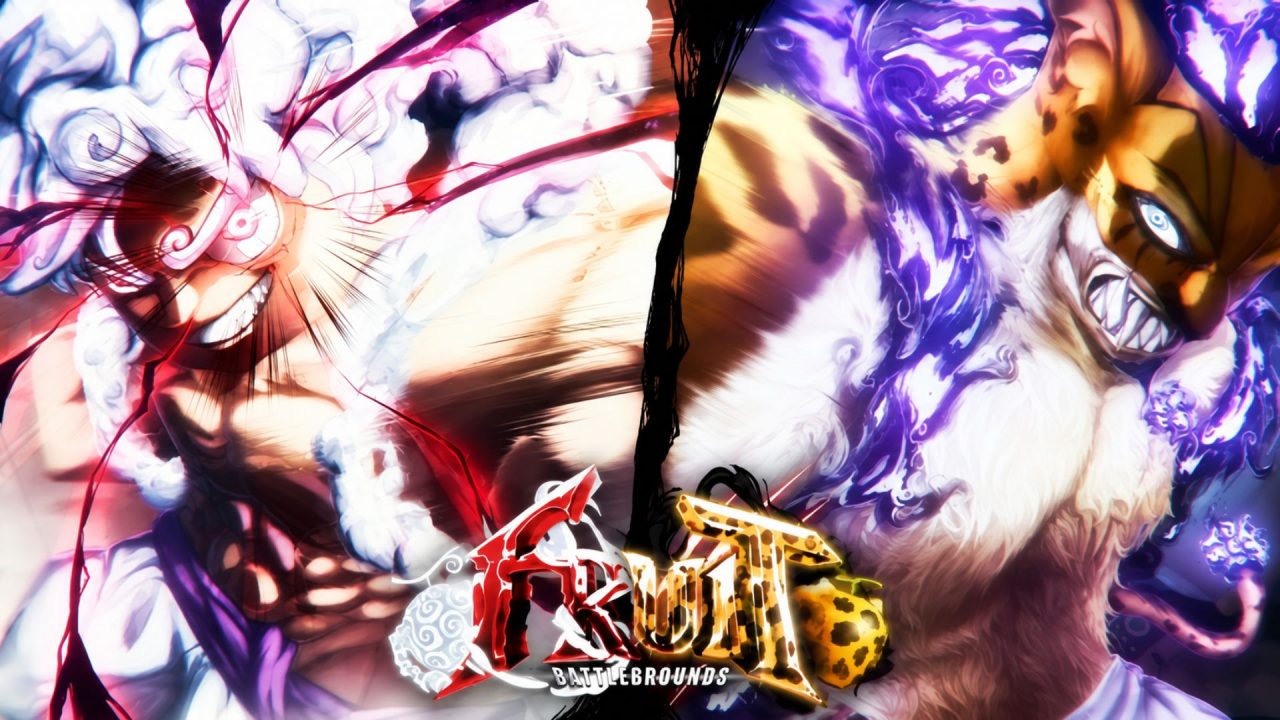 Fruit Battlegrounds characters facing off with powerful energy