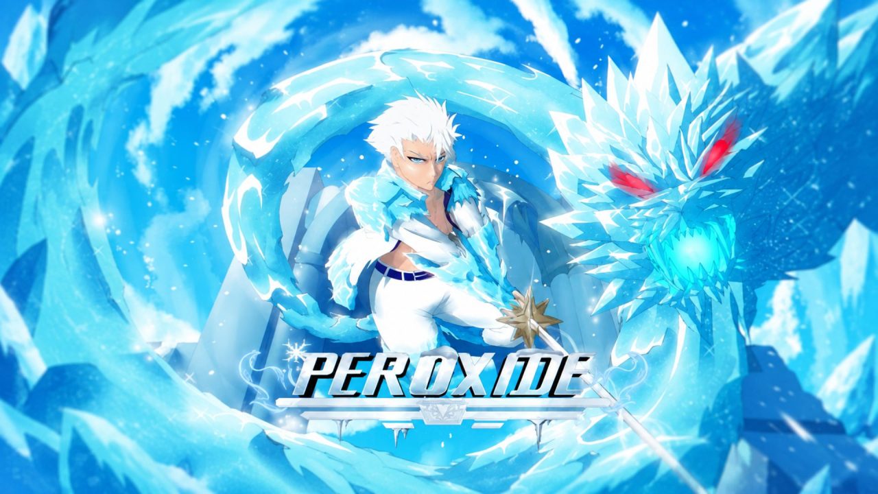 Peroxide character and ice dragon surrounded by frozen effects