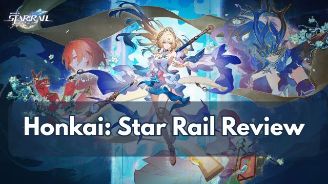 Honkai Star Rail character holding a staff in colorful review artwork.